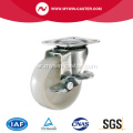 2 `` White PP Industrial Casters مع فرامل جانبية